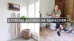 DIY Bathroom Makeover // Full Bathroom Remodel on a Budget / Small Bathroom Makeover Start to Finish