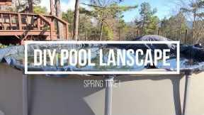 DIY Swimming Pool Landscape #SpringRefresh #DIYLandscape #AboveGroundPoolSurround