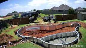 Time lapse video of vinyl pool installation, July 2020.