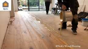 How To Install Engineered Hardwood Flooring Glue Down - Time Lapse