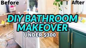 DIY BATHROOM MAKEOVER ON A BUDGET | BATHROOM REMODEL UNDER $300 | EXTREME BATHROOM TRANSFORMATION
