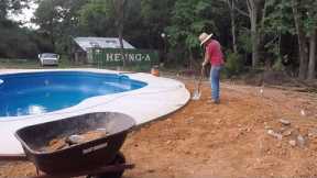 Inground saltwater swimming pool DIY landscaping begins!