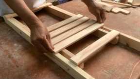 Mr  Phong's Smart Wooworking Idea //  How To Make A Simple And Easy Folding Chair To Save Wood