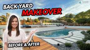 Backyard Renovation Timelapse - Modern Backyard Makeover with Pool, Landscaping Before & After