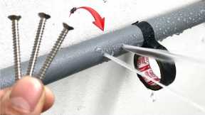 Plumbers don't want you to know this! Emergency repair of punctured Pvc pipes with screws!