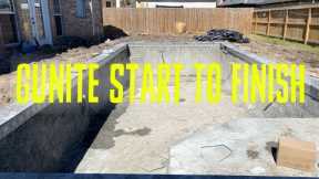 Saltwater Gunite Swimming Pool Construction with spray deck and PebbleTec- Step by Step