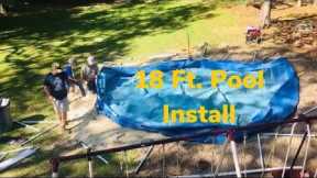 18 Ft. above ground pool installation, ground tilling & leveling.