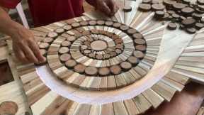 Super Creative Artistic DIY WoodworkingIdeas // How To Make A Very Beautiful Spiral Pattern Table