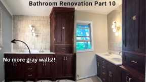 BATHROOM RENOVATION PART 10| Faux Roman Clay Technique Painting & Adding Window Trim