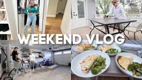 PRODUCTIVE WEEKEND VLOG: garage cleanup, home diy projects, cooking & GRWM