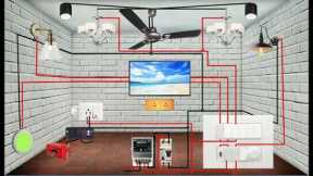 Living Room Electrical Wiring Diagram Animation | House Wiring Connection With 3D Animation