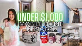 REMODELING A SINGLE WIDE MOBILE HOME FOR UNDER $1,000 DOLLARS | MOBILE HOME UPDATE