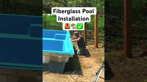 How Fiberglass Pool are Installed in Backyards #construction #backyardrenovation #pool