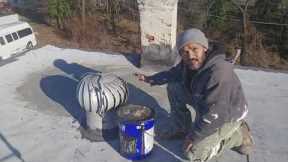 How to repair sitting water or pools of water on a flat roof