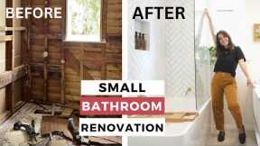 DIY Small Bathroom Renovation w/ EXTREME Before & After | Homestead Makeover