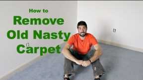 How to Remove Old Nasty Carpet (DIY)