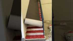 How to Install Carpet for Open-Sided Staircase with a Railing#carpet #tips #flooring #steps #howto