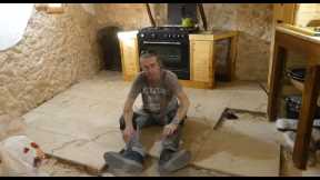 432. The restored floor is looking marbleous - Spanish farmhouse kitchen renovation