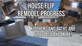 House Flip Remodel Progress: Flooring, Kitchen, Bathroom Throne, Fireplace and More!