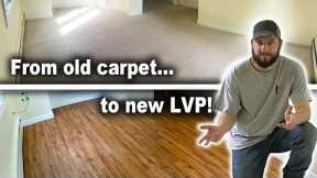 How to Remove Carpet and Install Vinyl Flooring | Duralux Luxury Vinyl Plank LVP over Concrete