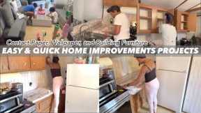 *NEW* DIY HOME IMPROVEMENTS PROJECTS| MARBLE CONTACT PAPER, WALLPAPER, and BUILDING FURNITURE . .