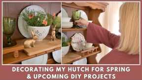 Decorating my hutch for spring | Upcoming mobile home DIY projects
