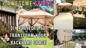7 AWESOME DIY Projects To Transform Your Backyard Space for Spring🦋🌻|Outdoor Makeovers