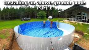 Installing an above ground pool! Pool series part 1! Episode #776