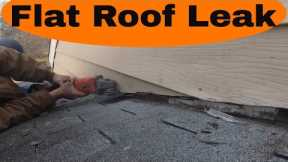 FLAT ROOF LEAK REPAIR - How to repair a LEAKY ROOF flashing and shingles