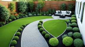 Small Beautiful Garden with Pathway, Seating Area & Minimalist Frontyard Landscape Design Ideas 2024