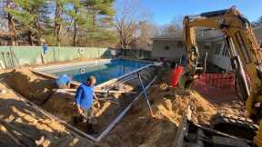 Excavating and Renovating a swimming pool…Working in the DUST...Pool Renovation Project