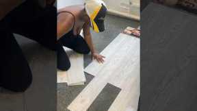 How to install peel & stick flooring on carpet floor #shorts #flooring #peelandstick