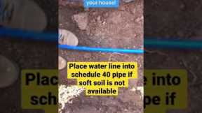 How to run a water line from a meter and into your house! #shorts #construction #diy