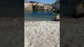 Build me a Beach in my Backyard ☀️ #landscapedesign #naturalpool #swimmingpool