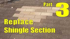 Roof Repair Asphalt Shingles Hurricane Damage 3 - Replace Shingle Section