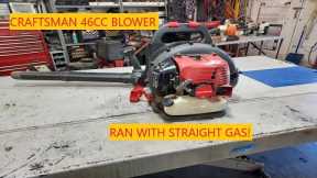 Craftsman 46cc Blower Ran With Straight Gas! Can We Fix It?