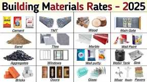 House Construction Building Material Rates in 2025 - Cement, Sand, Brick, TMT, Tiles, Paint, etc.