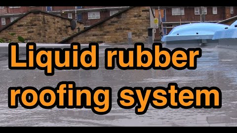 Liquid rubber flat roofing system for new flat roofs or roof repairs