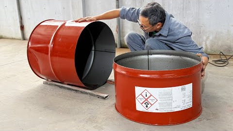 Make your own multi-purpose wood stove from old iron barrels at home