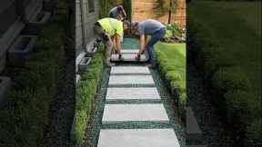 Absolutely Clean Modern Garden Walkway Transformation 🤯 #diytransformation