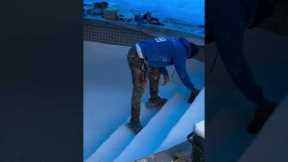 Pool Installation with Marbelite #landscape #construction #backyard #pool