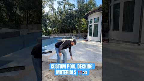 Custom Pool Decking Materials‼️👀 #custom #construction #regalpoolshouston #pool #decking #yt