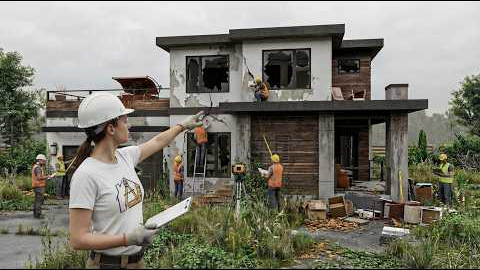 This Destroyed House Got an Incredible Minimalist Makeover - Full Rebuilt! (ASMR)