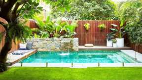 BEAUTIFUL! SMALL POOL WITH GARDEN DESIGN IDEAS | SWIMMING POOL GARDEN LANDSCAPE FOR SMALL BACKYARD