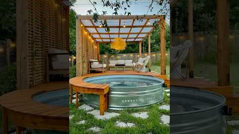 🚨DIY Build a Stock Tank Pool in Your Backyard!🌞💦 Easy Steps in description #diy #backyardideas