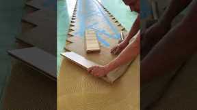 Herringbone wood flooring installation