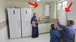 Plumbing in Parisa Khanom's house and installing a water heater